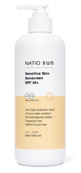 Natio Sensitive Skin Sunscreen SPF 50+ 500ml